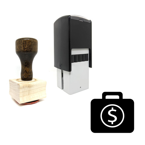 "Money Briefcase" rubber stamp with 3 sample imprints of the image