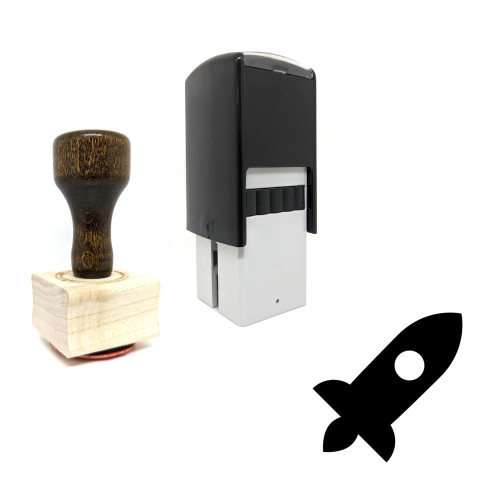 "Rocket" rubber stamp with 3 sample imprints of the image
