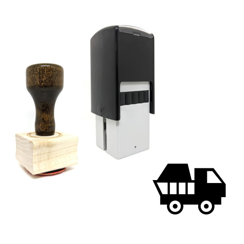 "Dump Truck" rubber stamp with 3 sample imprints of the image