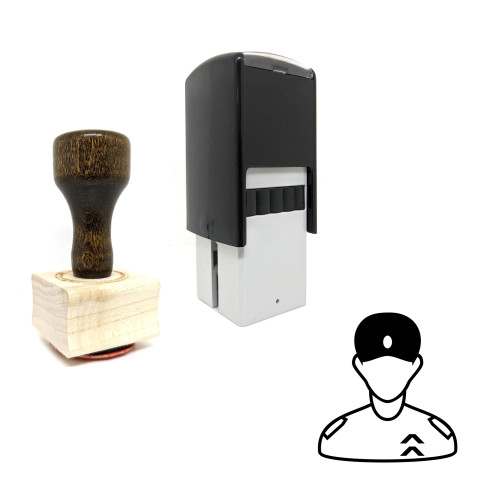 "Policeman" rubber stamp with 3 sample imprints of the image