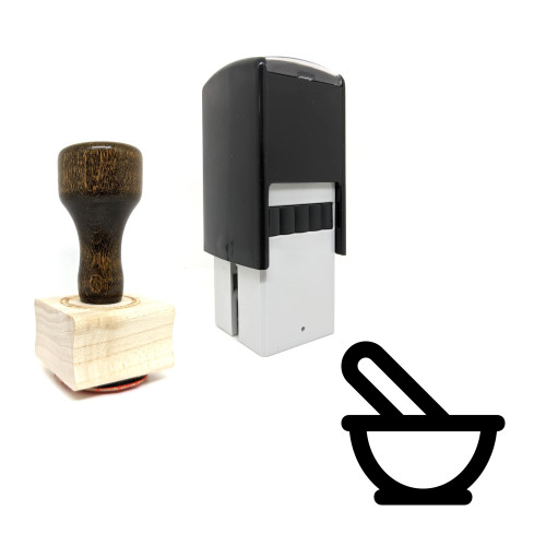 "Mortar Pestle" rubber stamp with 3 sample imprints of the image "Mortar Pestle" rubber stamp with 3 sample imprints of the image