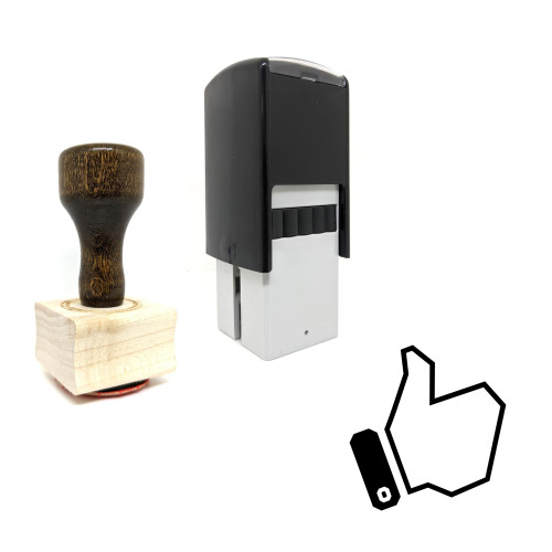 "Thumbs Up" rubber stamp with 3 sample imprints of the image