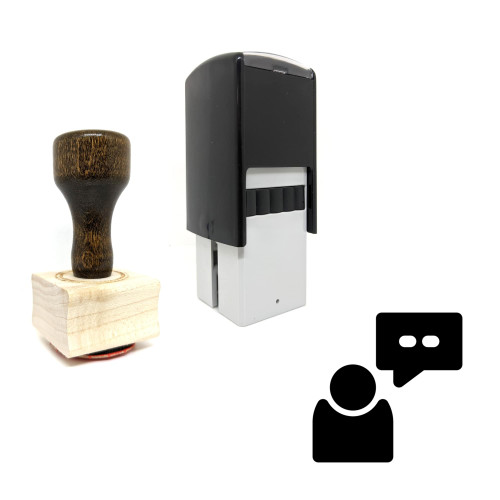 "Communicate" rubber stamp with 3 sample imprints of the image