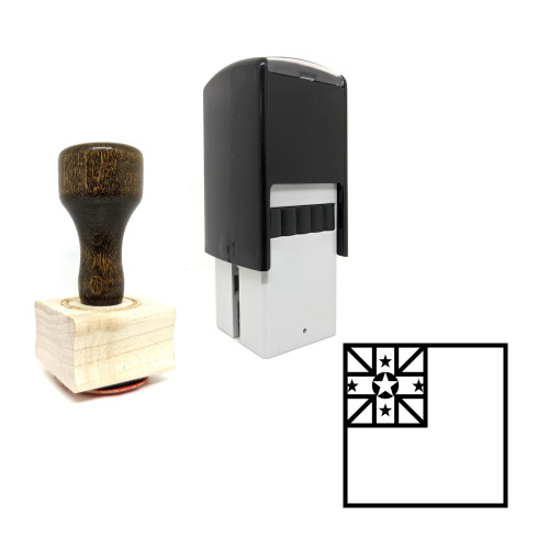 "Flag Of Niue" rubber stamp with 3 sample imprints of the image