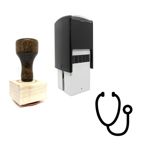 "Stethoscope" rubber stamp with 3 sample imprints of the image