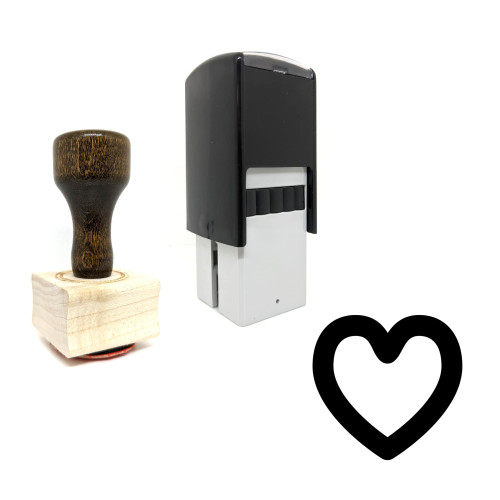 "Heart" rubber stamp with 3 sample imprints of the image