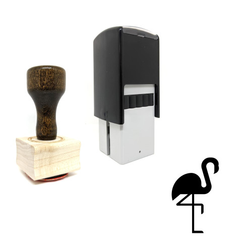 "Flamingo" rubber stamp with 3 sample imprints of the image