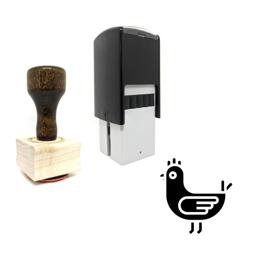 "Hen" rubber stamp with 3 sample imprints of the image