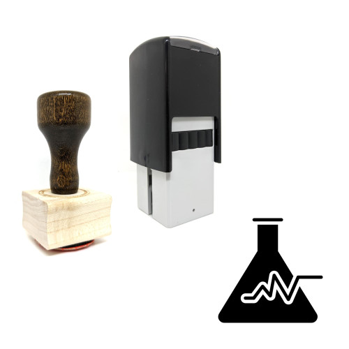 "Conical Flask" rubber stamp with 3 sample imprints of the image