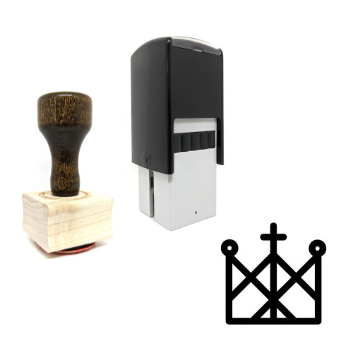 "Crown" rubber stamp with 3 sample imprints of the image