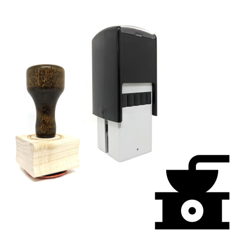 "Coffee Mill" rubber stamp with 3 sample imprints of the image