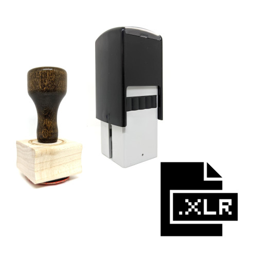 "Xlr" rubber stamp with 3 sample imprints of the image