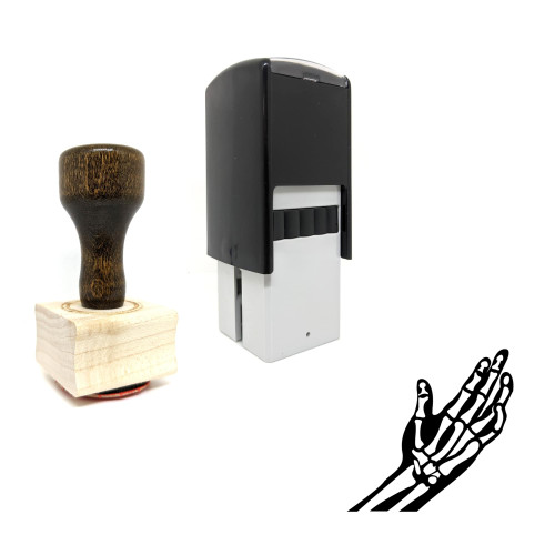 "Hand Bones" rubber stamp with 3 sample imprints of the image