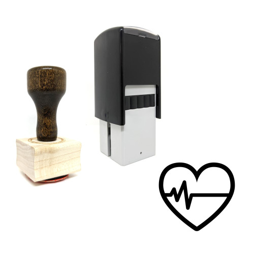 "Heartbeat" rubber stamp with 3 sample imprints of the image