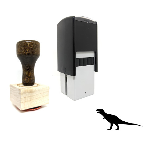"Tyranosaurus" rubber stamp with 3 sample imprints of the image