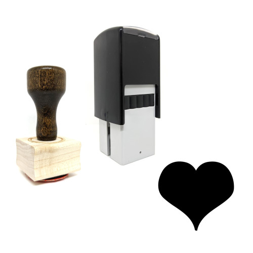 "Heart Black" rubber stamp with 3 sample imprints of the image