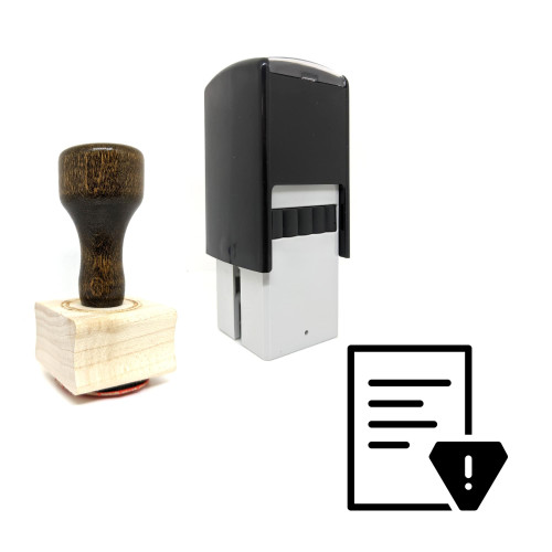 "Warning File" rubber stamp with 3 sample imprints of the image
