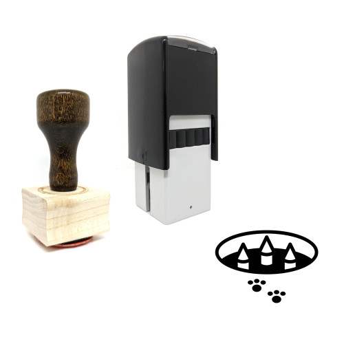 "Trap" rubber stamp with 3 sample imprints of the image