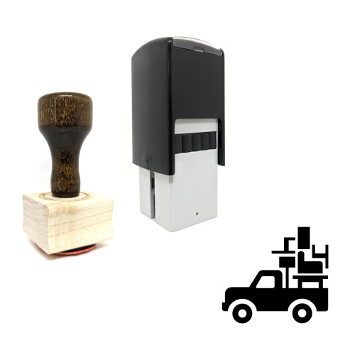 "Moving Truck" rubber stamp with 3 sample imprints of the image