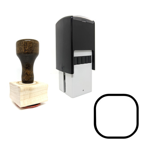 "Rounded Square" rubber stamp with 3 sample imprints of the image