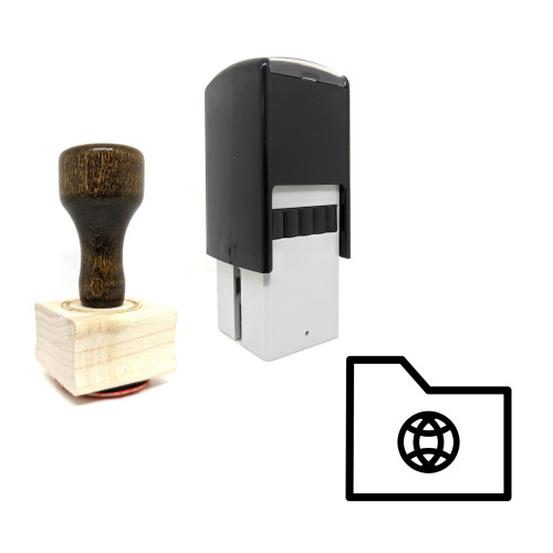 "Folder Web" rubber stamp with 3 sample imprints of the image