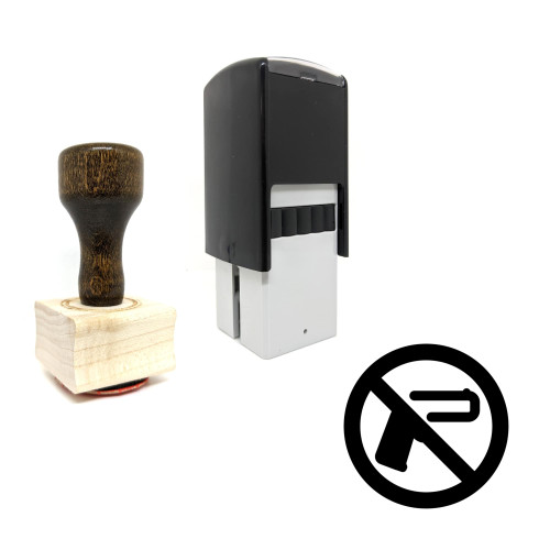 "No Firearms" rubber stamp with 3 sample imprints of the image