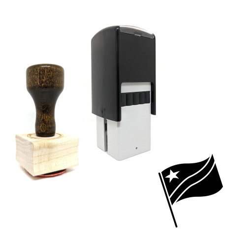 "Flag Of Democratic Republic Of Congo" rubber stamp with 3 sample imprints of the image