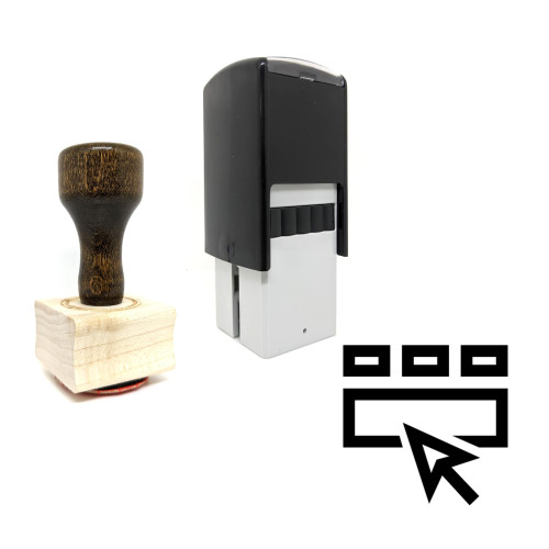 "Interface" rubber stamp with 3 sample imprints of the image