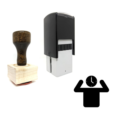 "Punctual Man" rubber stamp with 3 sample imprints of the image