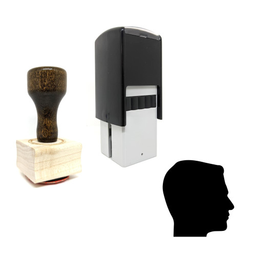 "Head" rubber stamp with 3 sample imprints of the image