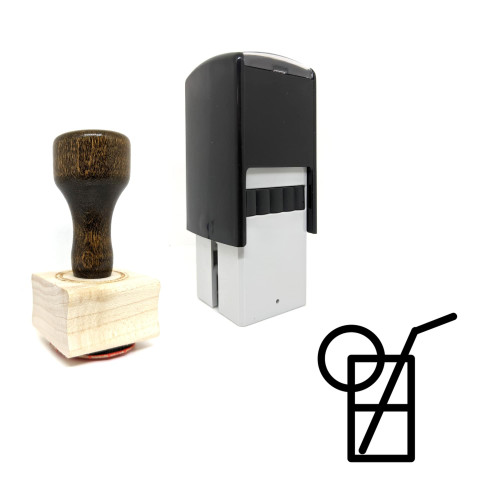 "Cocktail" rubber stamp with 3 sample imprints of the image