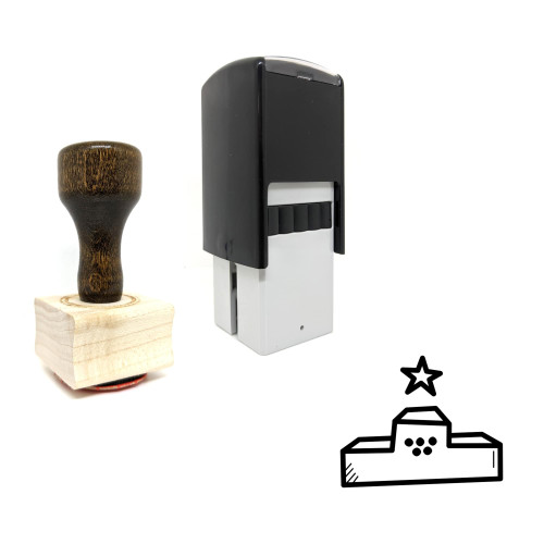 "Podium" rubber stamp with 3 sample imprints of the image