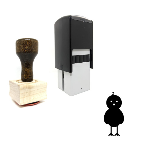 "Chick" rubber stamp with 3 sample imprints of the image