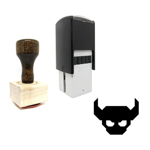 "Demon" rubber stamp with 3 sample imprints of the image
