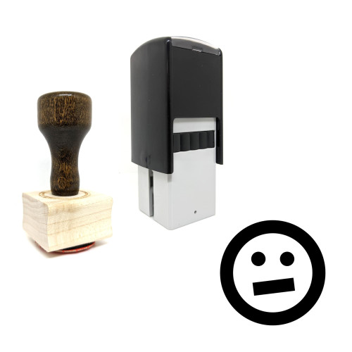 "Unsure Face" rubber stamp with 3 sample imprints of the image