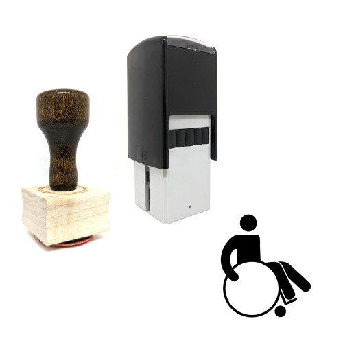 "Wheelchair" rubber stamp with 3 sample imprints of the image