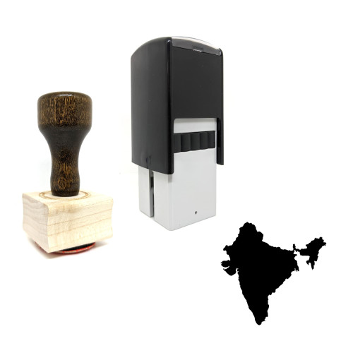 "India" rubber stamp with 3 sample imprints of the image