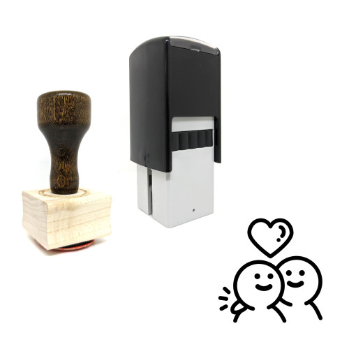 "Relationship" rubber stamp with 3 sample imprints of the image