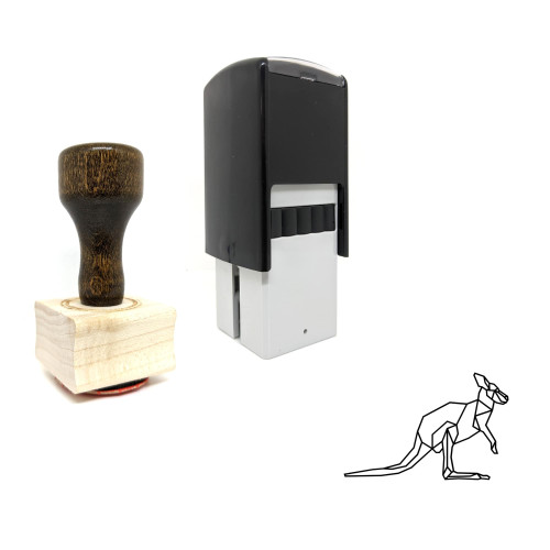 "Kangaroo" rubber stamp with 3 sample imprints of the image