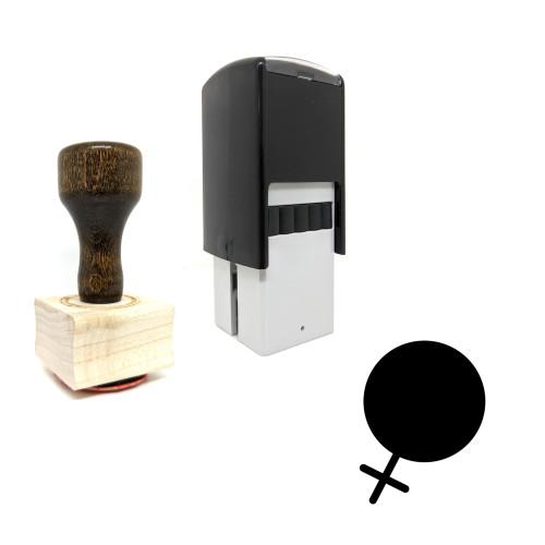 "Female" rubber stamp with 3 sample imprints of the image
