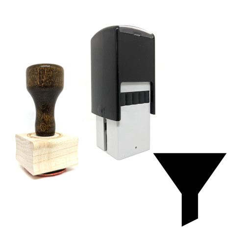 "Funnel" rubber stamp with 3 sample imprints of the image