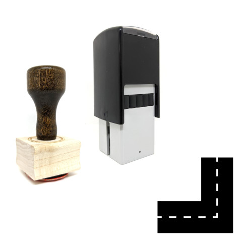 "Street Corner" rubber stamp with 3 sample imprints of the image