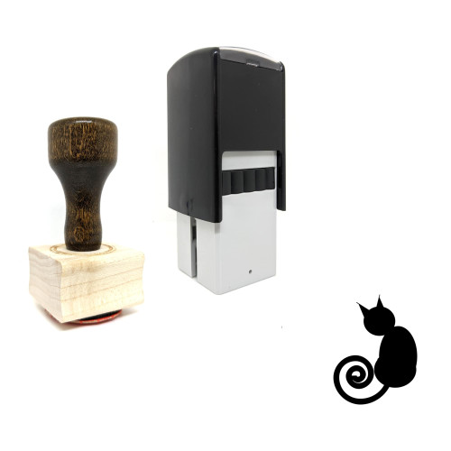 "Cat" rubber stamp with 3 sample imprints of the image