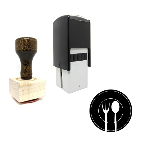 "Food" rubber stamp with 3 sample imprints of the image