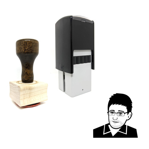 "Edward Snowden" rubber stamp with 3 sample imprints of the image