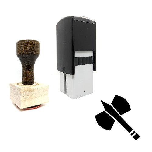 "Battle Axe" rubber stamp with 3 sample imprints of the image