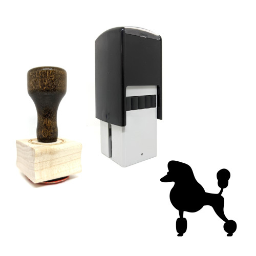 "Poodle" rubber stamp with 3 sample imprints of the image