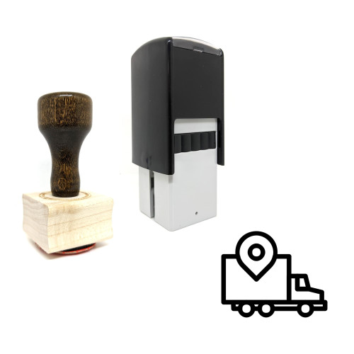 "Moving Truck" rubber stamp with 3 sample imprints of the image