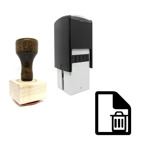"Delete File" rubber stamp with 3 sample imprints of the image