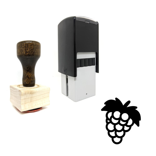 "Grape" rubber stamp with 3 sample imprints of the image